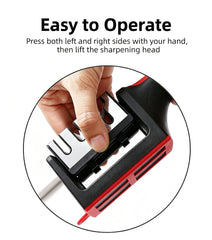 Kitchen 3/4-Segment Knife with Gift Sharpener Household Multi-Functional Hand-Held 3/4-Purpose Black Sharpening Stone