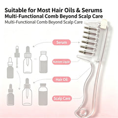 Hair Oil Applicator Scalp Massage Liquid Comb Built-In Liquid Reservoir Rolling Metal Teeth for Hair Growth Home Hair Care Tool