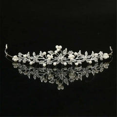 Bride Pearl Crown Headband Diamond Hair Accessories Alloy Rhinestone Princess Wedding Headband Bridal Headpieces Bride Crowns