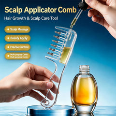 Hair Oil Applicator Scalp Massage Liquid Comb Built-In Liquid Reservoir Rolling Metal Teeth for Hair Growth Home Hair Care Tool