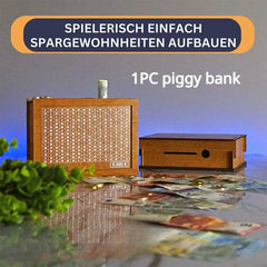 1000/2000/3000/5000/10000 Euro Money Box Wooden Piggy Bank Reusable Money Vault Savings Box Challenge Cash Storage Case Children