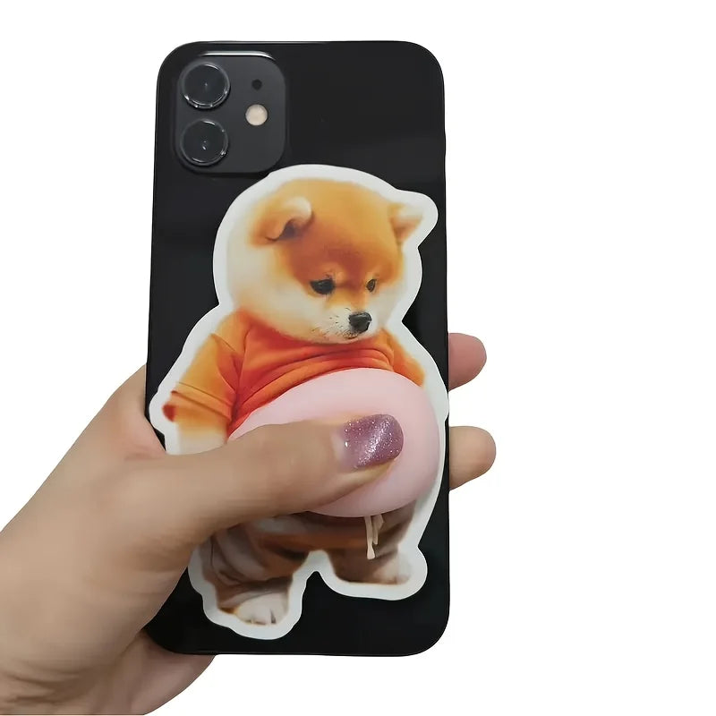 3D Shiba Inu Stickers – Cute Orange Apparel Shiba Inu Stickers, 3D Cute Chubby Shiba Inu (Design), Silicone Self-Adhesive