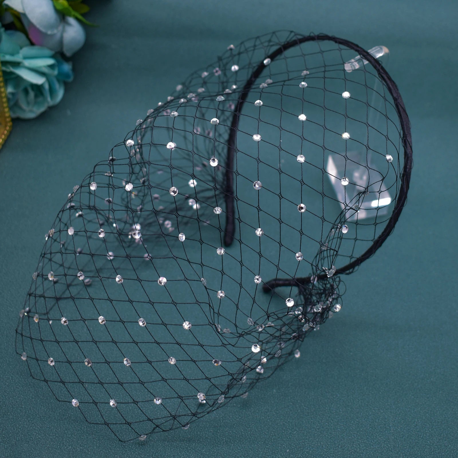 JM20 Pears Beads Bridal Birdcage Veil Accesorios para Boda Velo Novia Charming Wedding Birdcage Veil Party Headband Veil