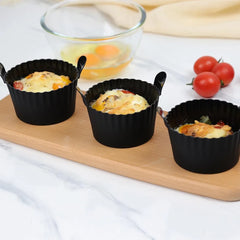 Dishwasher Safe Air Fryer Silicone Egg Cups Silicone Egg Cooker Mold Reusable Egg & Cake Baking Cups Safe Ramekins Muffin Liners