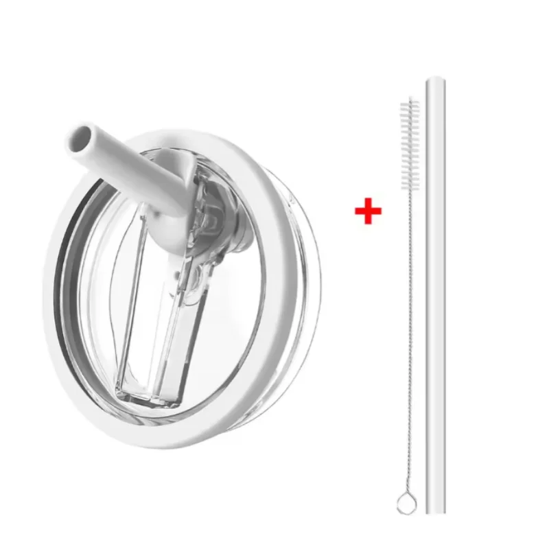 40oz Flip Straw Leak Proof Lid for 2.0 Tumbler Lid Replacement for Stanley Cup Accessories Straw Cover Cleaning Brush with Straw