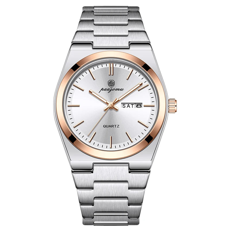 PAAZOMU Brand Luxury Men's Watch High Quality Students Watches Men Boys Fashion Stainless Steel Date Quartz Watch Reloj Hombre