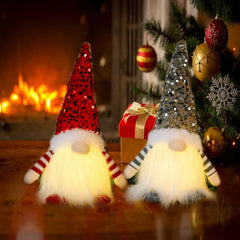 LED Christmas Gnome Plush Santa Claus Doll Decoration Faceless Gonk Dwarf Ornament Merry Christmas Toy Xmas New Year Home Decor