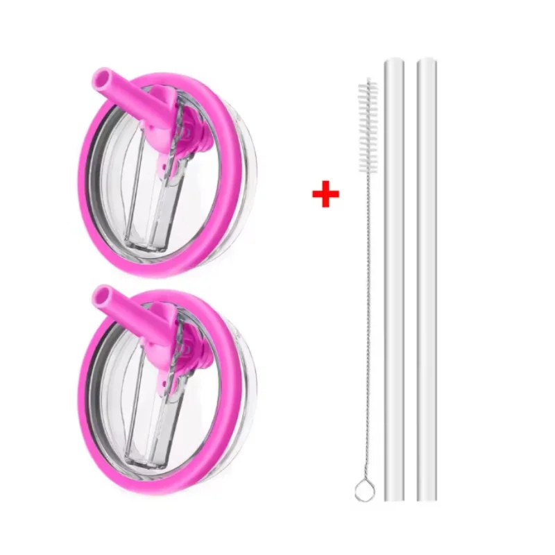 40oz Flip Straw Leak Proof Lid for 2.0 Tumbler Lid Replacement for Stanley Cup Accessories Straw Cover Cleaning Brush with Straw