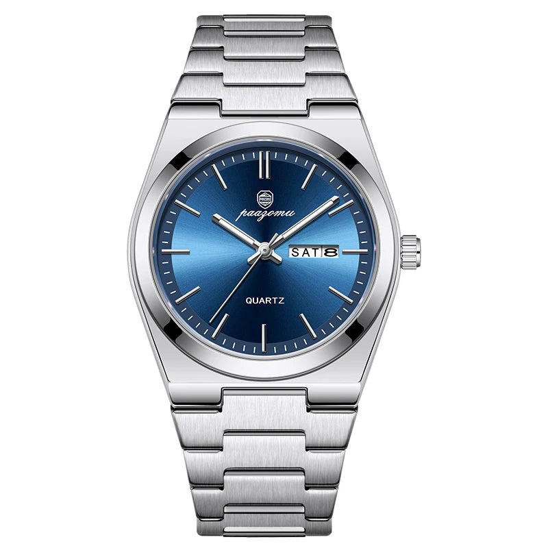 PAAZOMU Brand Luxury Men's Watch High Quality Students Watches Men Boys Fashion Stainless Steel Date Quartz Watch Reloj Hombre