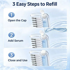 Hair Oil Applicator Scalp Massage Liquid Comb Built-In Liquid Reservoir Rolling Metal Teeth for Hair Growth Home Hair Care Tool