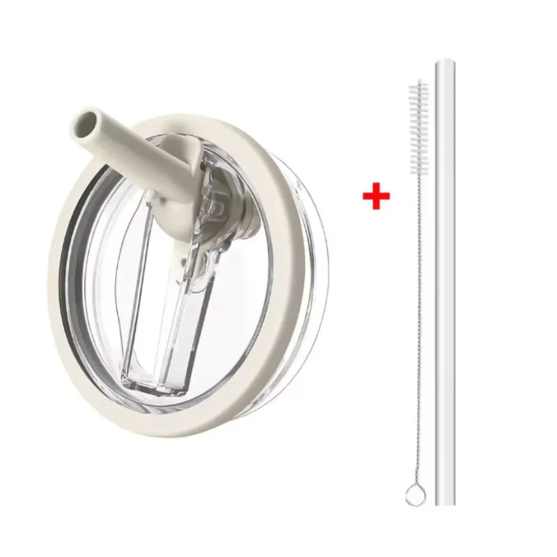 40oz Flip Straw Leak Proof Lid for 2.0 Tumbler Lid Replacement for Stanley Cup Accessories Straw Cover Cleaning Brush with Straw