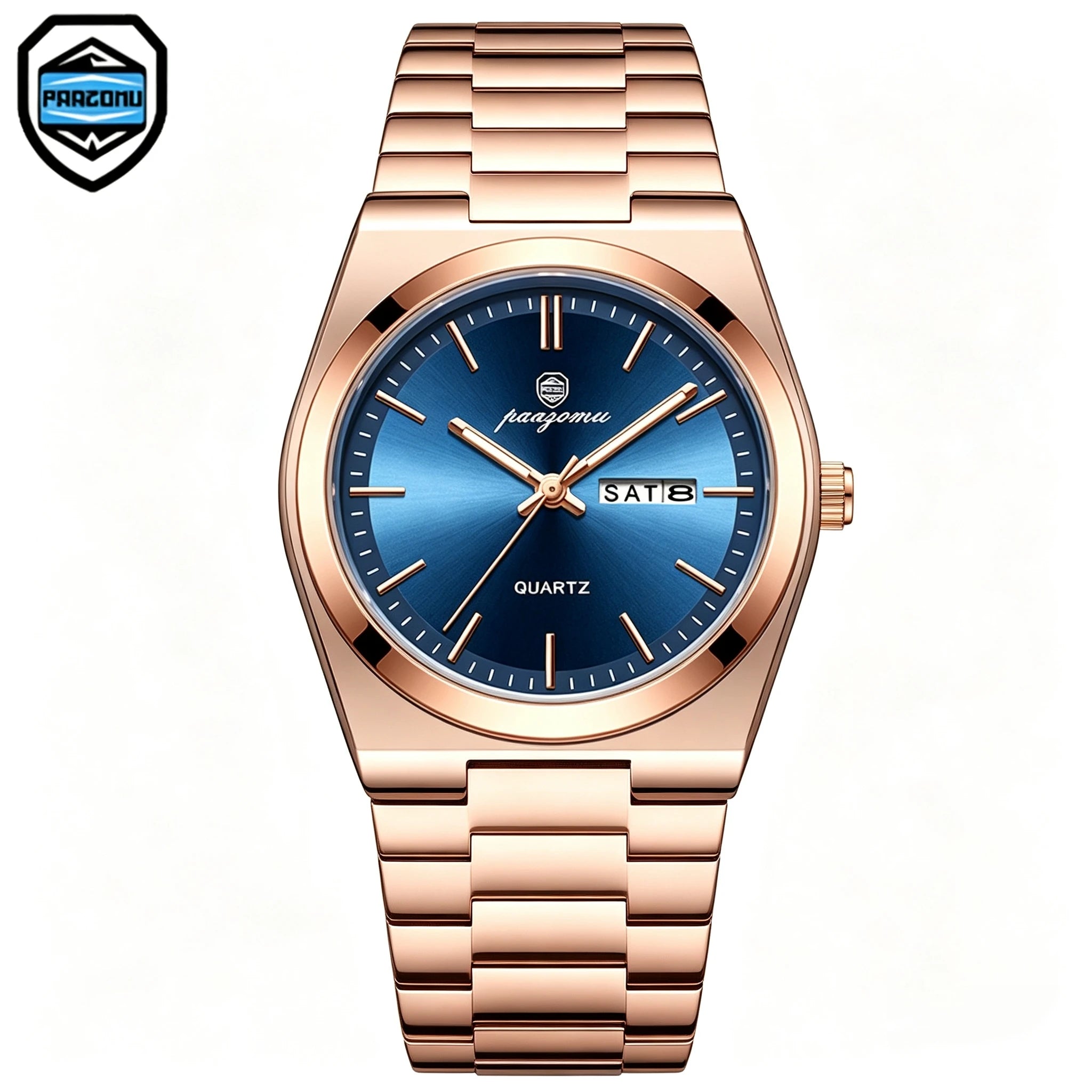 PAAZOMU Brand Luxury Men's Watch High Quality Students Watches Men Boys Fashion Stainless Steel Date Quartz Watch Reloj Hombre