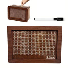 1000/2000/3000/5000/10000 Euro Money Box Wooden Piggy Bank Reusable Money Vault Savings Box Challenge Cash Storage Case Children