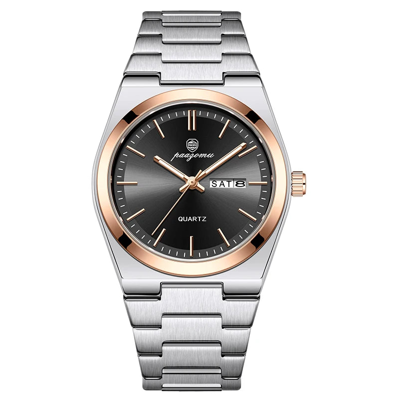 PAAZOMU Brand Luxury Men's Watch High Quality Students Watches Men Boys Fashion Stainless Steel Date Quartz Watch Reloj Hombre