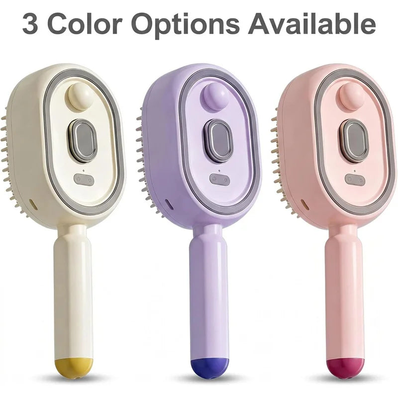 Electric Spray Air Cushions Massage Comb 3 in 1 Self Cleaning Steam Essential Oil Brush Rechargeable Spray Scalp Massager Combs
