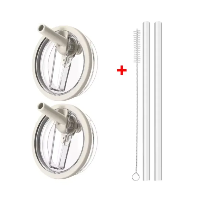 40oz Flip Straw Leak Proof Lid for 2.0 Tumbler Lid Replacement for Stanley Cup Accessories Straw Cover Cleaning Brush with Straw