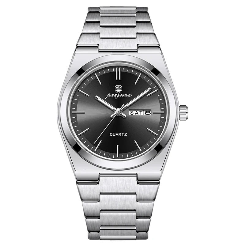 PAAZOMU Brand Luxury Men's Watch High Quality Students Watches Men Boys Fashion Stainless Steel Date Quartz Watch Reloj Hombre