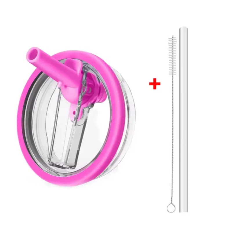 40oz Flip Straw Leak Proof Lid for 2.0 Tumbler Lid Replacement for Stanley Cup Accessories Straw Cover Cleaning Brush with Straw