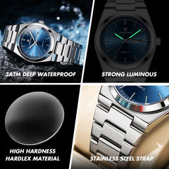 PAAZOMU Brand Luxury Men's Watch High Quality Students Watches Men Boys Fashion Stainless Steel Date Quartz Watch Reloj Hombre