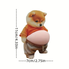 3D Shiba Inu Stickers – Cute Orange Apparel Shiba Inu Stickers, 3D Cute Chubby Shiba Inu (Design), Silicone Self-Adhesive