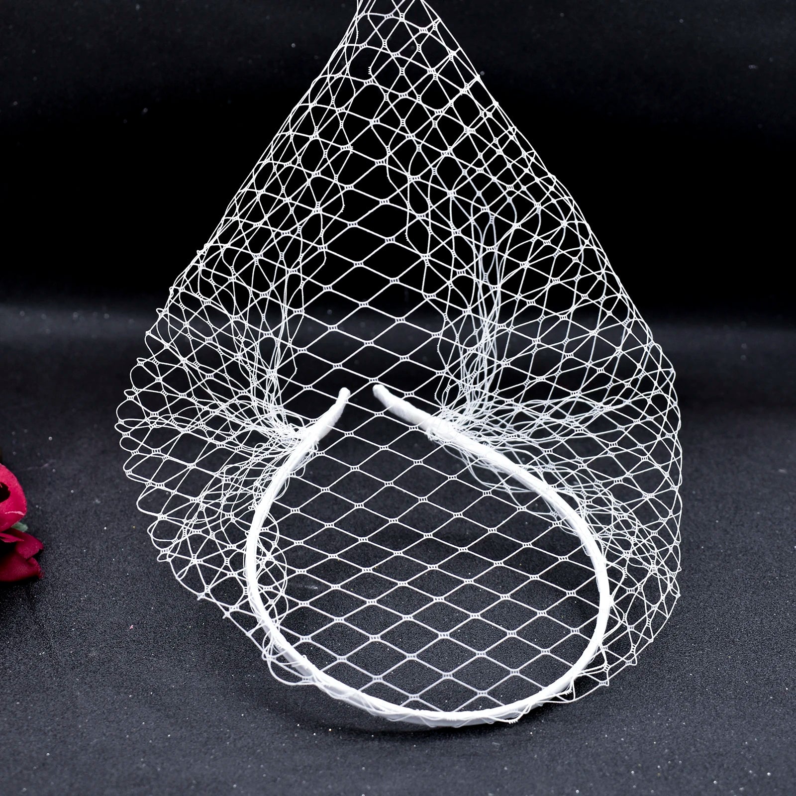 JM20 Pears Beads Bridal Birdcage Veil Accesorios para Boda Velo Novia Charming Wedding Birdcage Veil Party Headband Veil