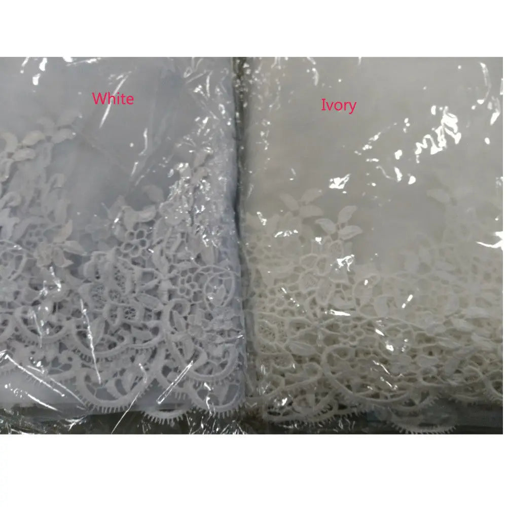 Long Luxury Wedding Veil Without Comb Lace Edge White Ivory Bridal Voile Marriage Cathedral Length Wedding Accessories New