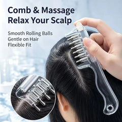 Hair Oil Applicator Scalp Massage Liquid Comb Built-In Liquid Reservoir Rolling Metal Teeth for Hair Growth Home Hair Care Tool