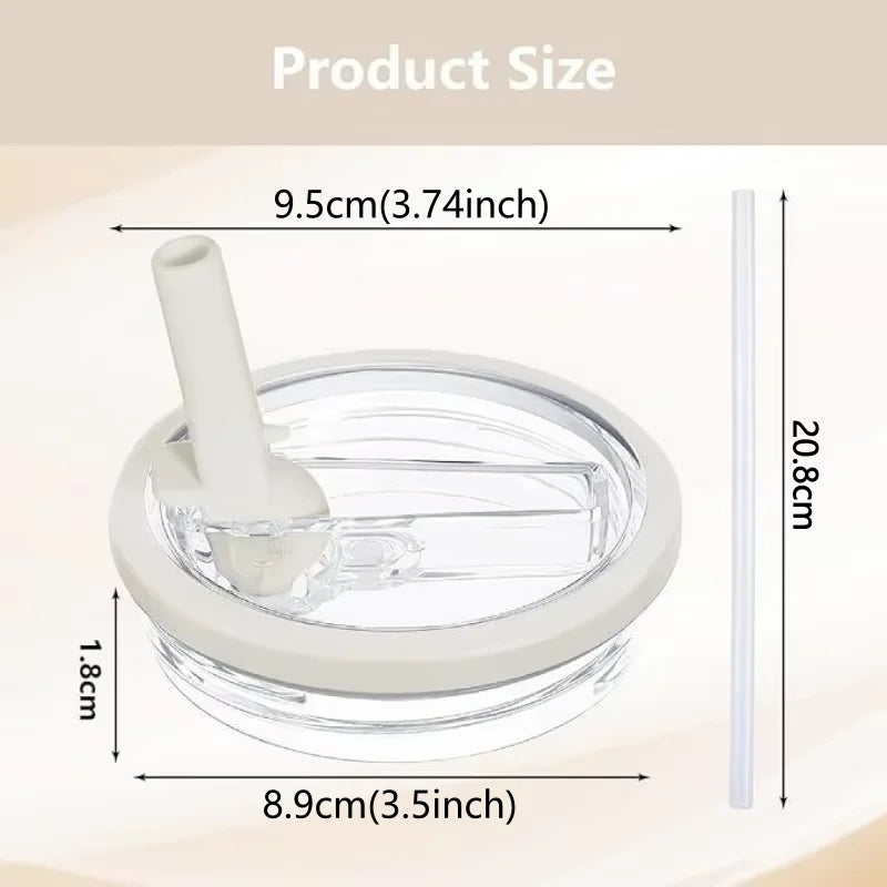 40oz Flip Straw Leak Proof Lid for 2.0 Tumbler Lid Replacement for Stanley Cup Accessories Straw Cover Cleaning Brush with Straw