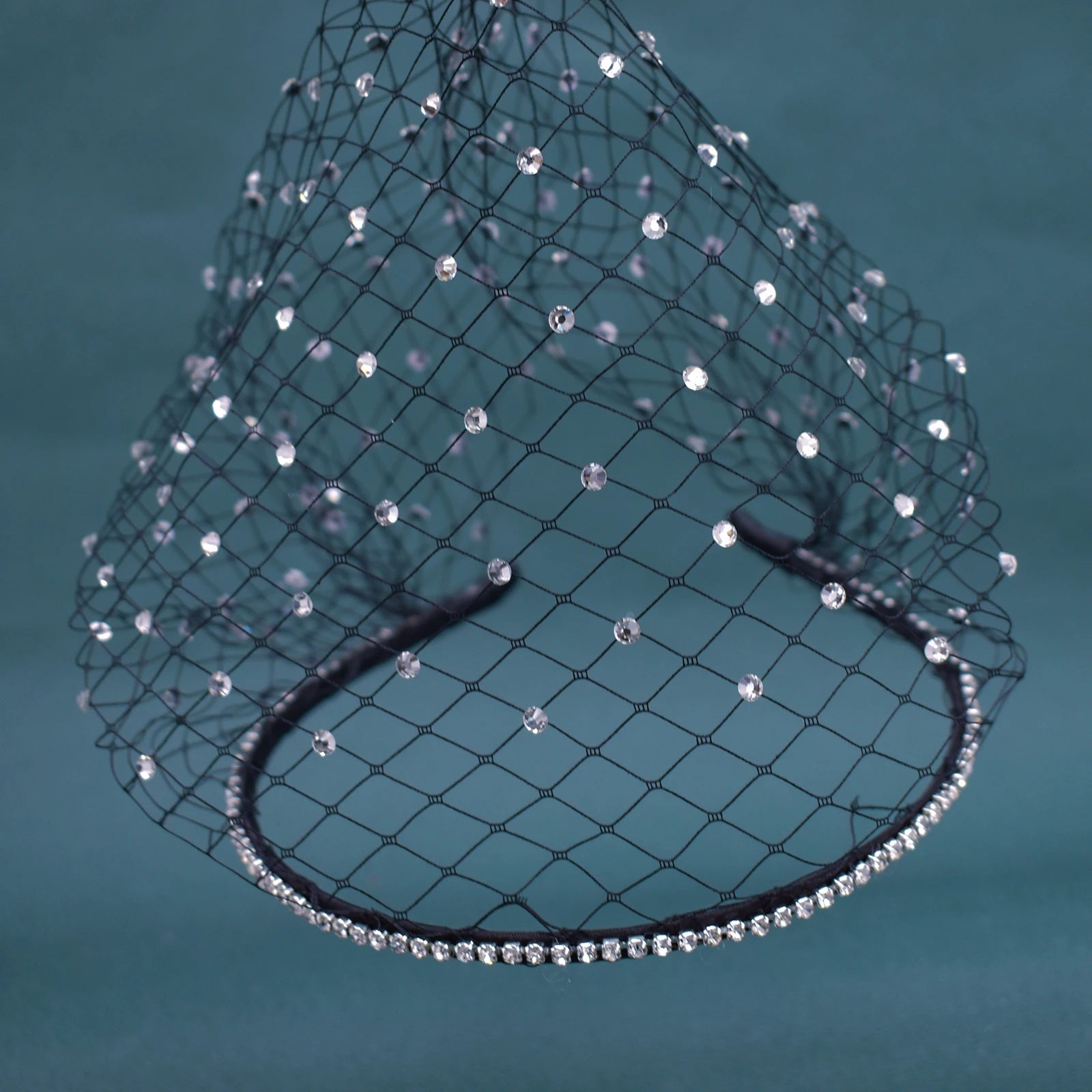 JM20 Pears Beads Bridal Birdcage Veil Accesorios para Boda Velo Novia Charming Wedding Birdcage Veil Party Headband Veil