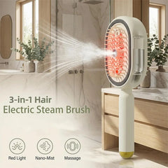 Electric steam comb with spray massage function, 2026. Reduces frizz and prevents static electricity