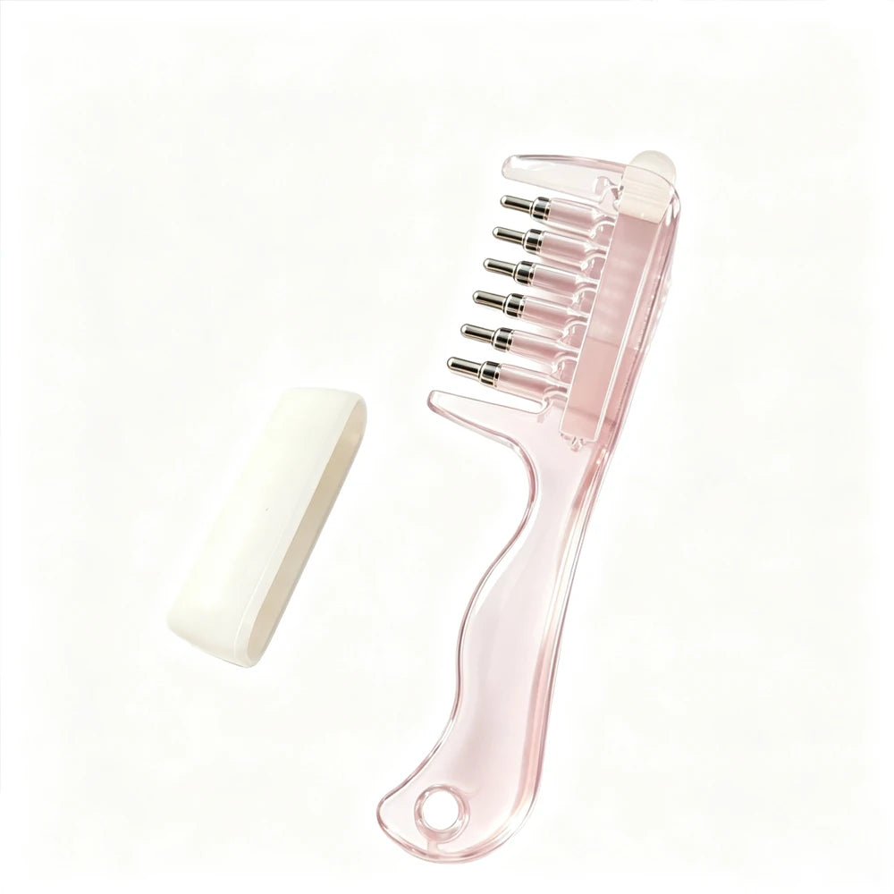 Hair Oil Applicator Scalp Massage Liquid Comb Built-In Liquid Reservoir Rolling Metal Teeth for Hair Growth Home Hair Care Tool