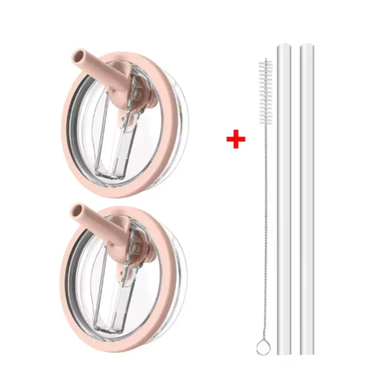 40oz Flip Straw Leak Proof Lid for 2.0 Tumbler Lid Replacement for Stanley Cup Accessories Straw Cover Cleaning Brush with Straw