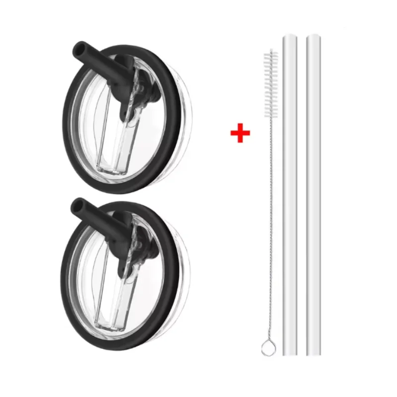 40oz Flip Straw Leak Proof Lid for 2.0 Tumbler Lid Replacement for Stanley Cup Accessories Straw Cover Cleaning Brush with Straw