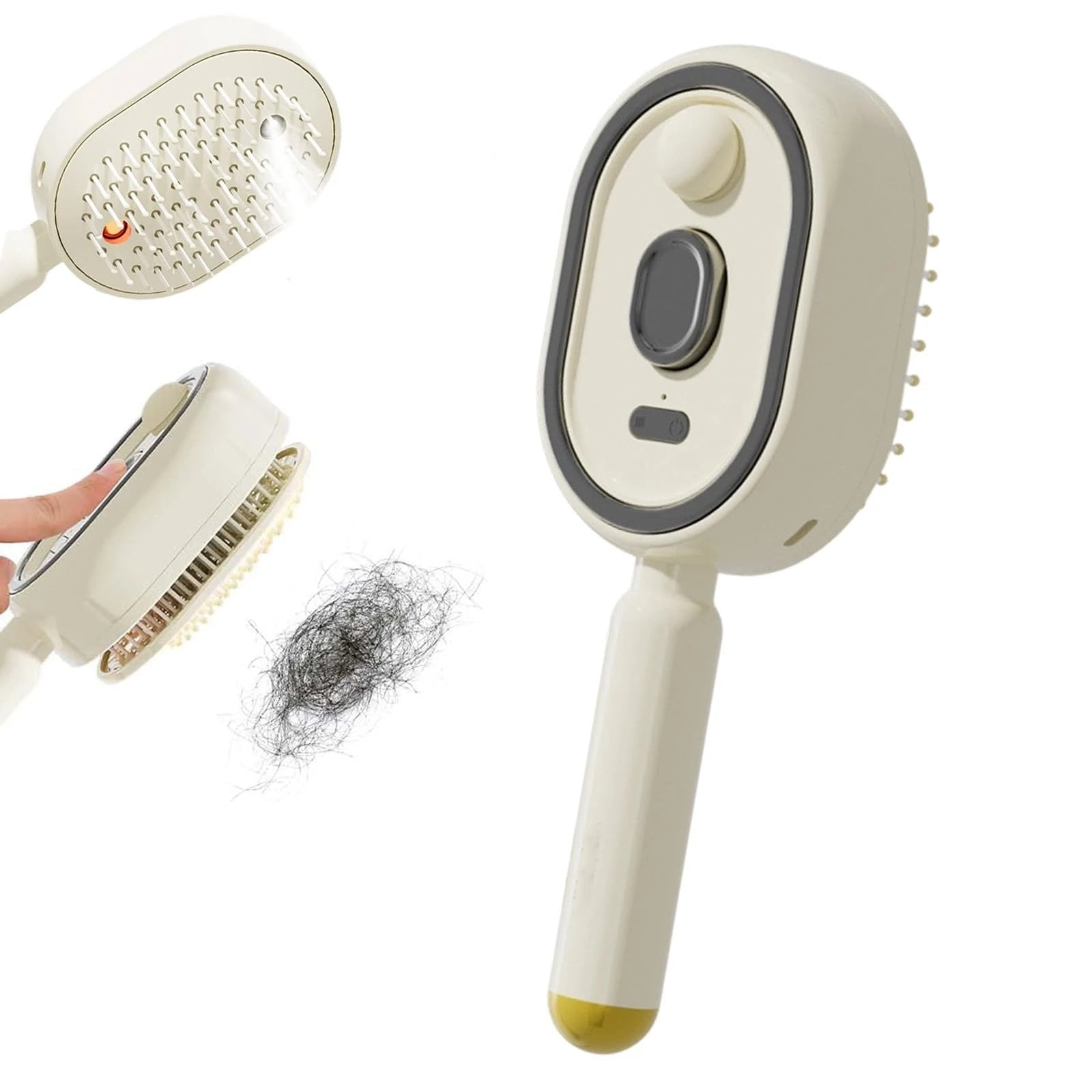 Electric steam comb with spray massage function, 2026. Reduces frizz and prevents static electricity