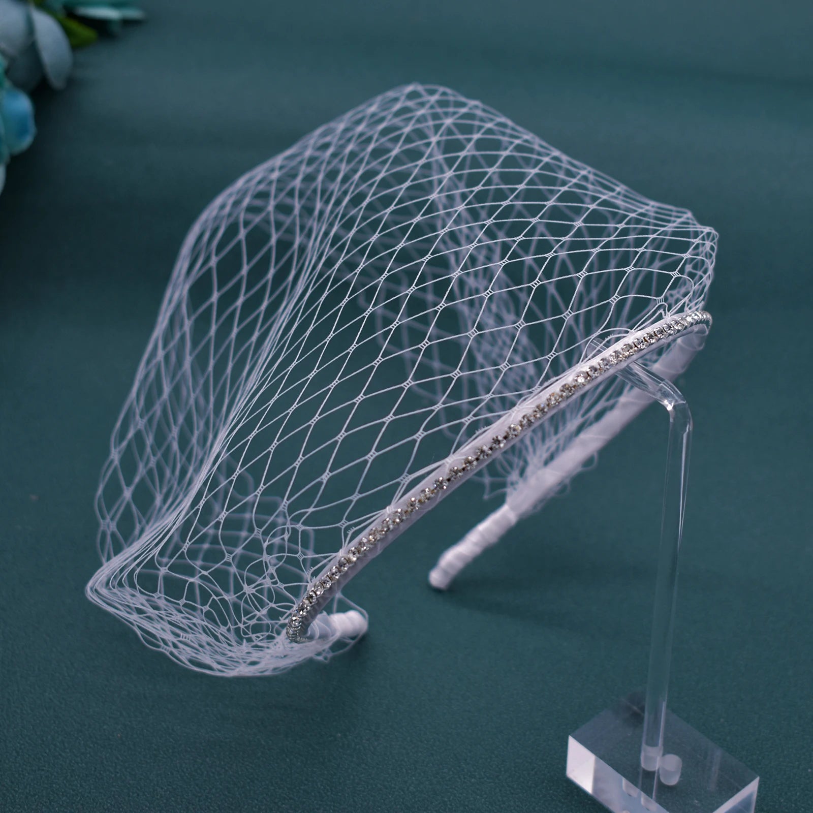 JM20 Pears Beads Bridal Birdcage Veil Accesorios para Boda Velo Novia Charming Wedding Birdcage Veil Party Headband Veil
