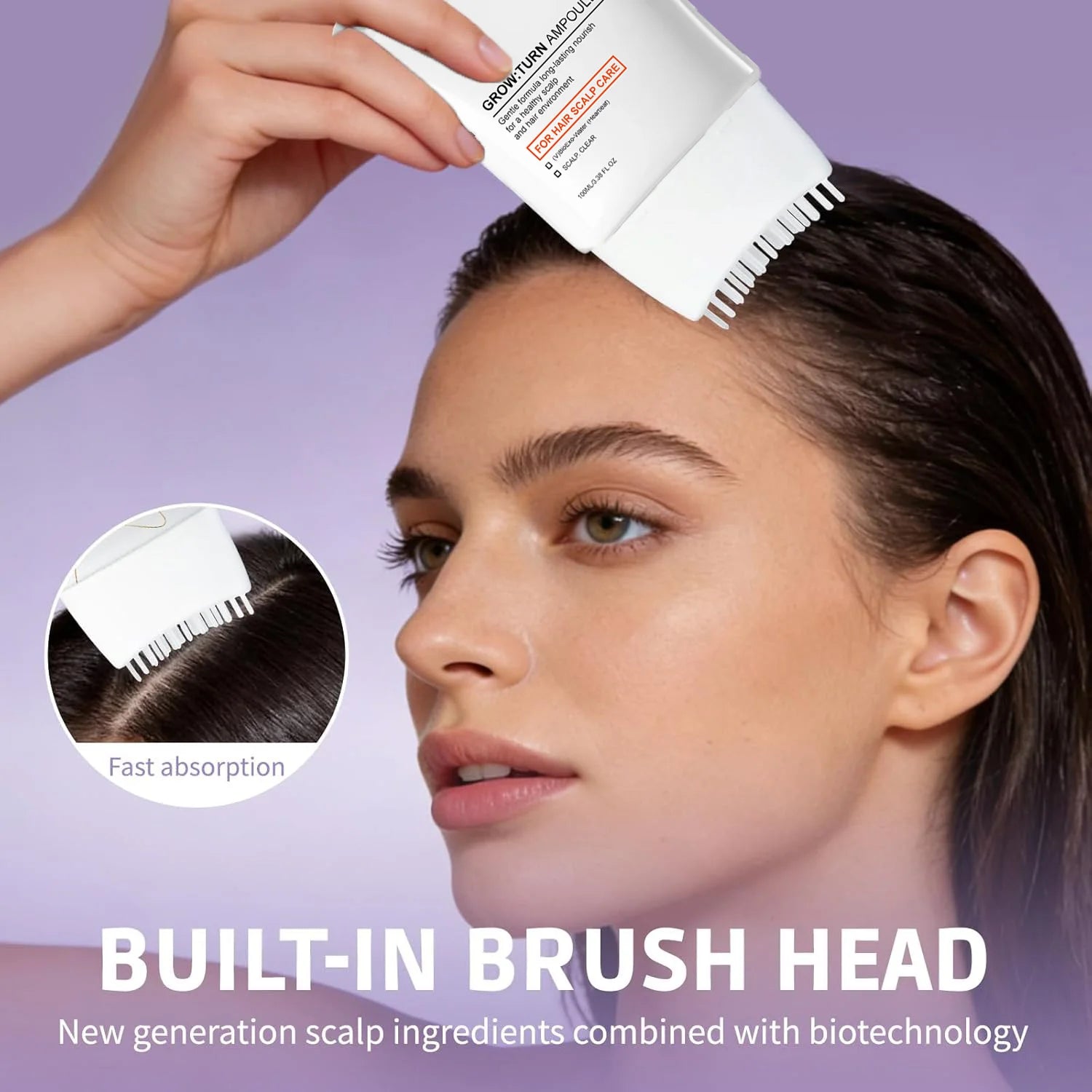 Scalp Care Serum with Built-in Massager Brush Nourishing Treatment Promotes Hair Growth & Reduces Hair Loss Repair Damaged Hair