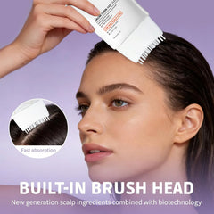 Scalp Care Serum with Built-in Massager Brush Nourishing Treatment Promotes Hair Growth & Reduces Hair Loss Repair Damaged Hair