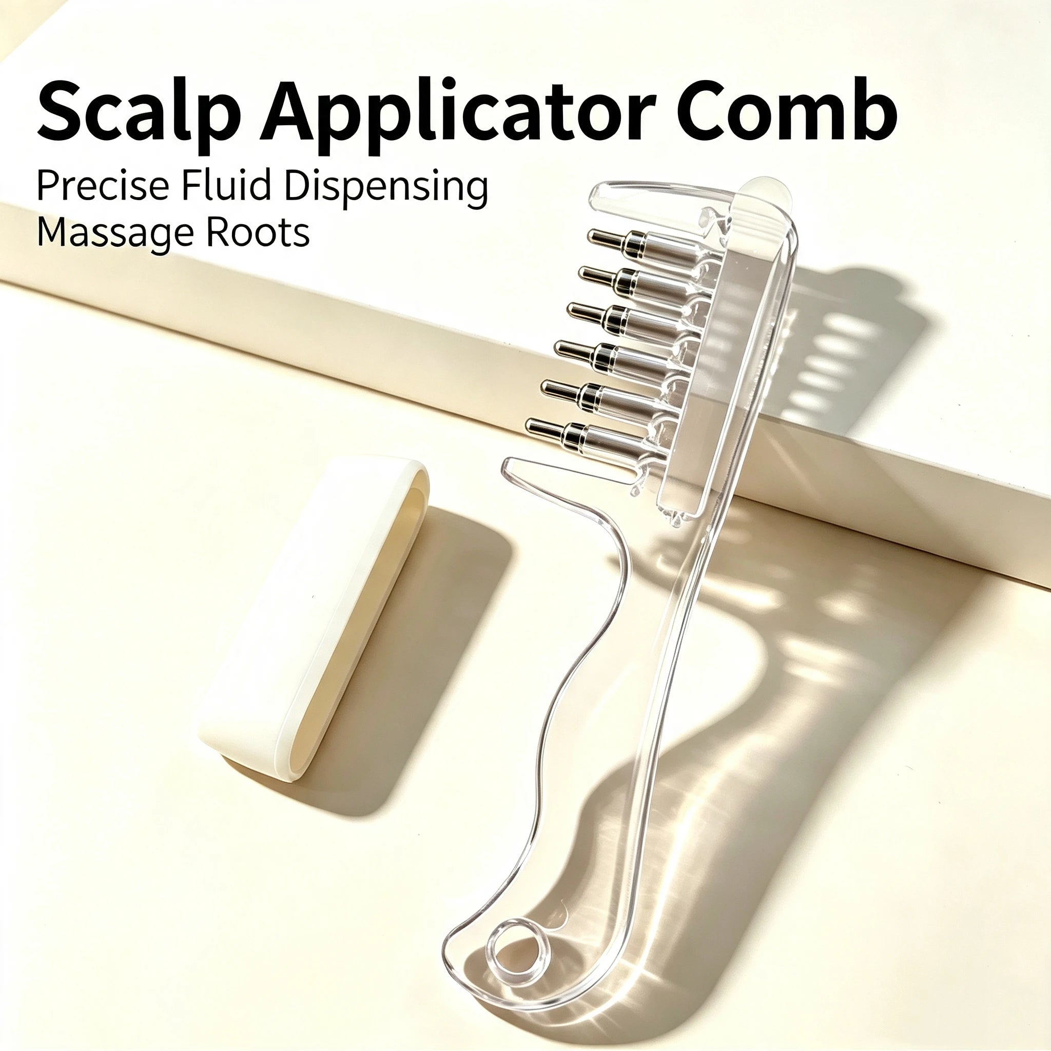 Hair Oil Applicator Scalp Massage Liquid Comb Built-In Liquid Reservoir Rolling Metal Teeth for Hair Growth Home Hair Care Tool