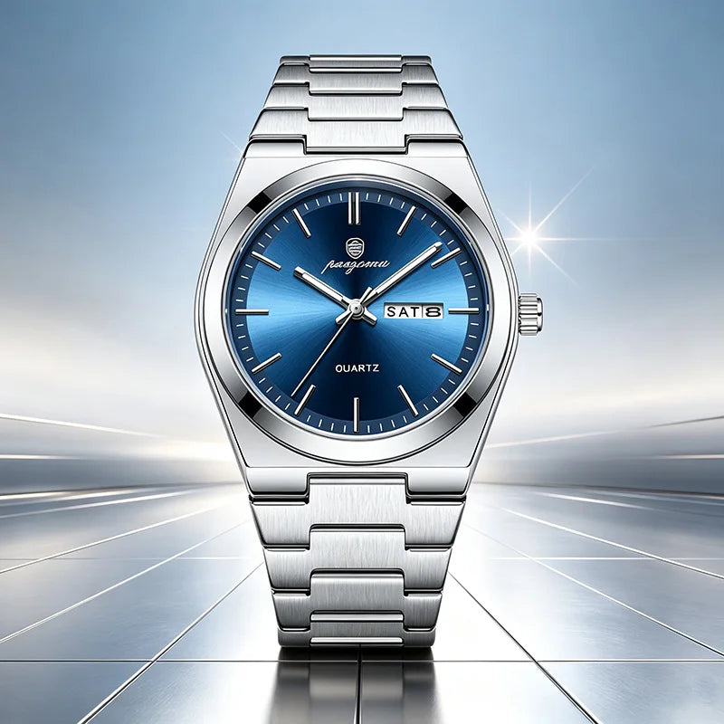 PAAZOMU Brand Luxury Men's Watch High Quality Students Watches Men Boys Fashion Stainless Steel Date Quartz Watch Reloj Hombre