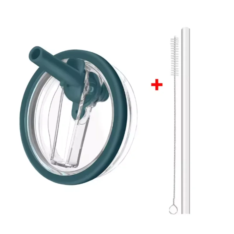 40oz Flip Straw Leak Proof Lid for 2.0 Tumbler Lid Replacement for Stanley Cup Accessories Straw Cover Cleaning Brush with Straw