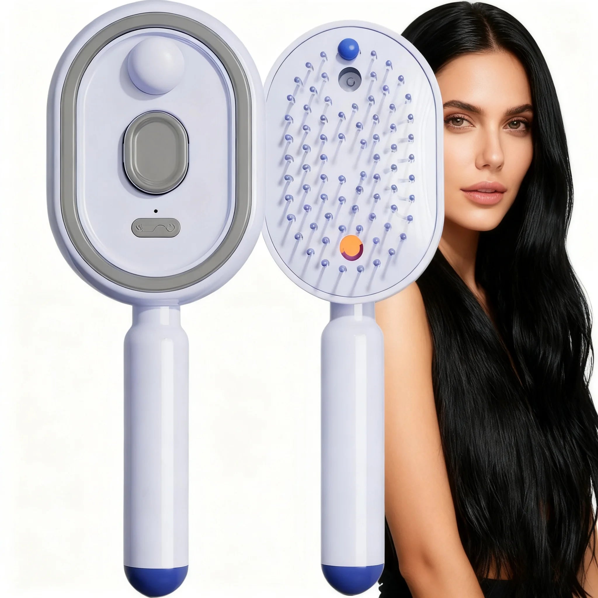 Curl Refresh Detangling Brush Head SPA Spray Comb For Women Girls Massage Hair Brush Anti-static Self-cleaning Spray Airbag Comb